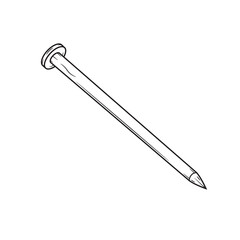 Nail doodle drawn outline vector template