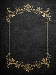 Elegant Black Book Cover With Ornate Golden Floral Design and Intricate Detailing Showcasing Classic Craftsmanship