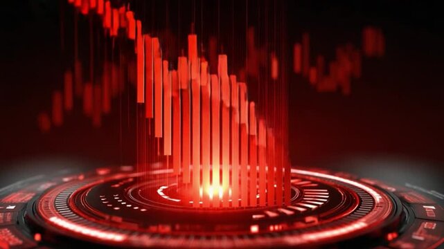 Bright, shiny, red vector background with glowing digital wave lines for a dynamic party or music technology illustration