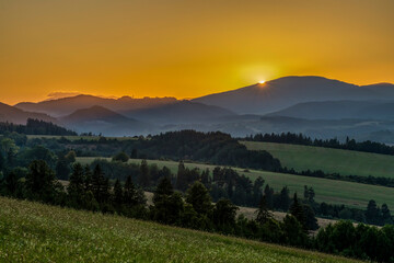 sunrise over the mountains