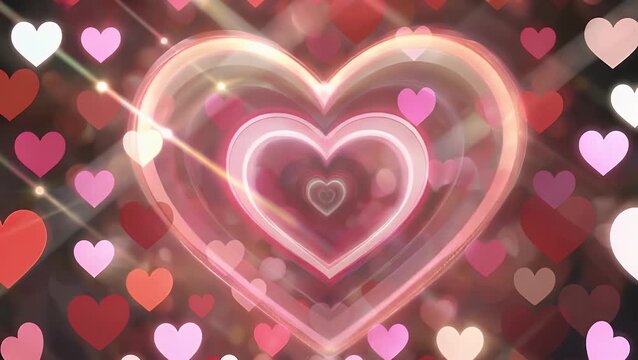 Romantic Symbol Background for Valentine's Day Celebration with Soft Focus Abstract Illuminated Lights