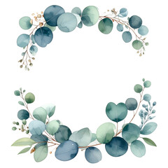 Eucalyptus Watercolor Illustration Watercolor PNG: Watercolor eucalyptus greenery design, embodying the serene beauty and organic freshness of botanical art