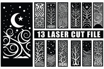 Laser cut file collection unique tree designs