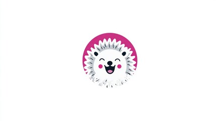 Smiling hedgehog graphic design