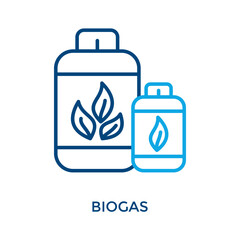 Biogas Icon Outline Color Style. Vector Illustration For Graphic Design
