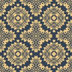 seamless vintage pattern vector design textile old antique style paper, fabric ornament, brown
