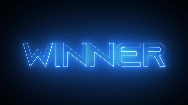 Winner New Line Animation Effect on Black Background &ndash; Glowing Abstract Motion Design.