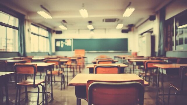 An inviting vintage classroom setting ready for education and knowledge acquisition, a journey