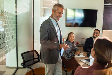 Business meeting in modern office