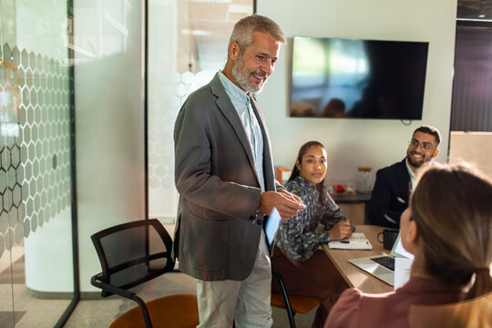 Business meeting in modern office