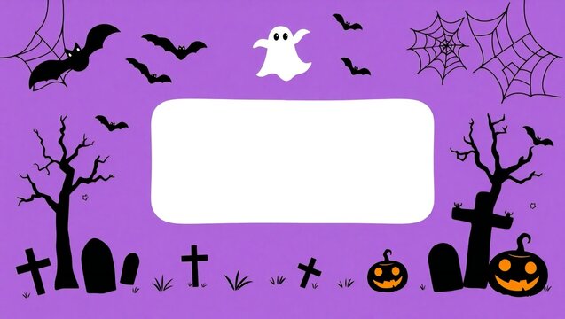 Halloween background with spooky elements and blank space for text