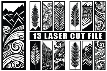 Elegant botanical violin laser cut file designs