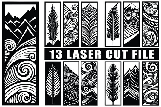 Elegant botanical violin laser cut file designs