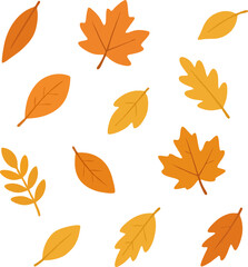 Obraz premium Seamless fall leaf pattern. Autumn foliage, endless design. Repeating nature print, background with falling leaves. Colored flat vector illustration for fabric, textile, wallpaper and wrapping paper