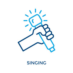 Singing Icon Outline Color Style. Vector Illustration For Graphic Design