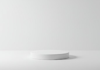 Fototapeta premium White Round Platform Minimalist Product Display.