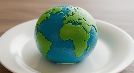 Globe on a plate symbolic image