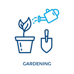 Gardening Icon Outline Color Style. Vector Illustration For Graphic Design