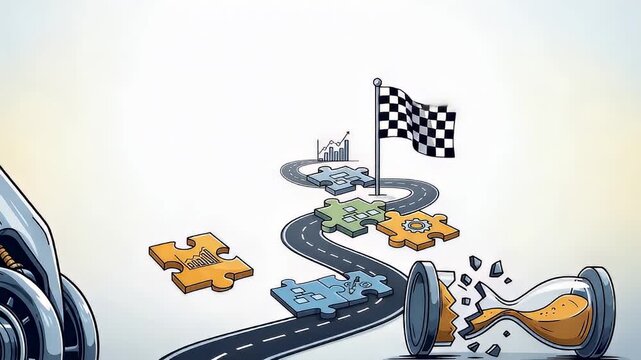 Road to Success: Puzzle Pieces, Time, and Achievement