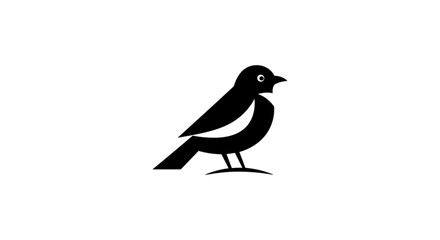 Black and white stylized bird logo with Glat Brand text flat illustration