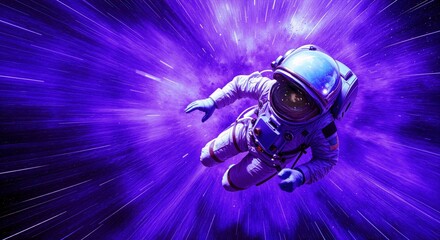 Astronaut Through Wormhole - Psychedelic Space Travel Art