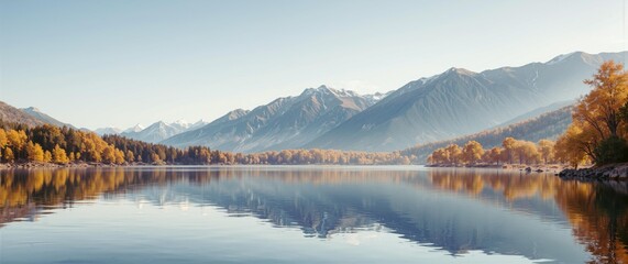 Autumn Mountain Lake Reflection - Serene Landscape Photography for Nature Lovers