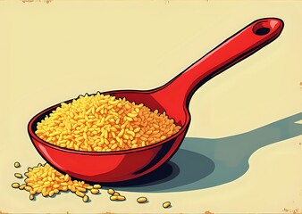 Red Spoonful of Sesame Seeds