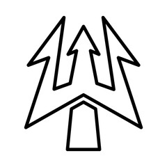 Trident Icon, Outline, Vector Symbol for Design