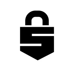 Security Icon: Padlock with Shield Design