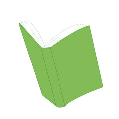 Green open book illustration on transparent background
