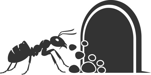 Fototapeta premium Vector of an ant insect silhouette illustration