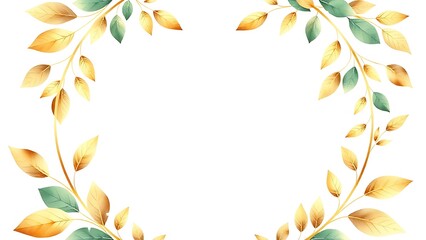 Elegant botanical wreath frame with intricate details, set against a soft pastel background.