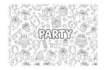 Celebration event party decorations home digital festive environment aerial view joyful concept. Vector illustration