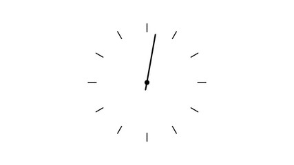 Minimalist clock face with moving second hand ticking time concept abstract background motion video - Powered by Adobe