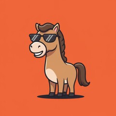 Horse mascot illustration with strong and dynamic look. Fast and powerful animal symbol isolated on white background. Perfect for esport logo, sports team emblem, and branding design.