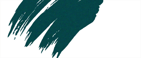 Hand drawn grainy green brush stroke with spray texture. Rough thick brush stroke texture. Grunge distress damaged old banner with zigzag bold line. Spray green trend paint effect vector background.