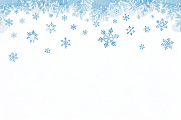 Obraz premium Delicate Winter Wonderland A Watercolor Illustration of Snowflakes Falling on a White Background, Perfect for Festive Designs