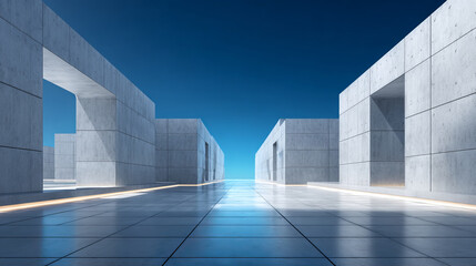 Fototapeta premium Minimalist architectural space design