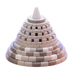 Abstract Beige and White 3D Pyramid Structure