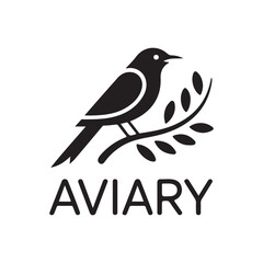 Minimalist Aviary Bird Icon Illustration