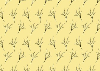seamless pattern with yellow background leaves