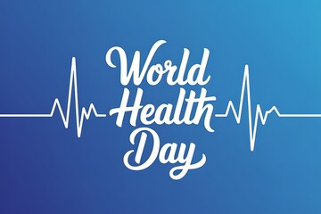 Celebrate World Health Day with this inspiring graphic of a heart rhythm, perfect for promoting wellness initiatives and healthcare awareness campaigns worldwide