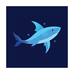 Obraz premium vector illustration of a shark animal vector design icon art 