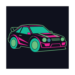 Fototapeta premium vector illustration of a car sport design logo icon car motor 
