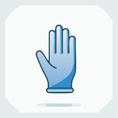 Obraz premium Stylized Illustration of a Blue Glove Against a White Backdrop for Hygiene and Protection