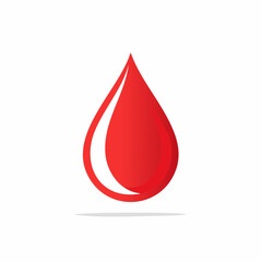 Obraz premium Stylized Red Droplet Design: A Simple Illustration with Shadow for Diverse Applications