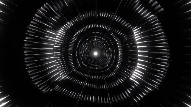 a close up of a black and white photo of a spiral