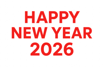 Happy new year 2026 red greeting text message