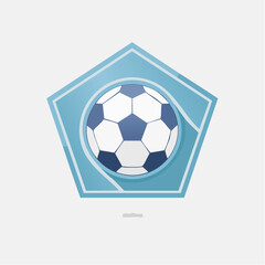 Obraz premium Stylized Soccer Ball Illustration Enclosed Within Geometric Emblem for Sports Branding