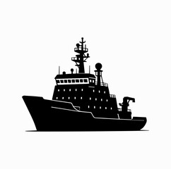 Arctic Ship Silhouette – Polar Exploration Vessel Vector